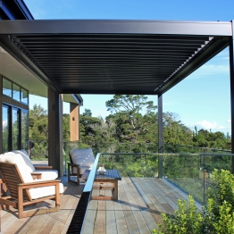 Side on view of the Bask Louvre Roof on a brand new home